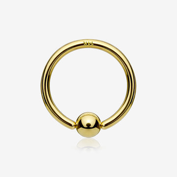 14 Karat Gold Ball End CBR Style Bendable Hoop Ring
